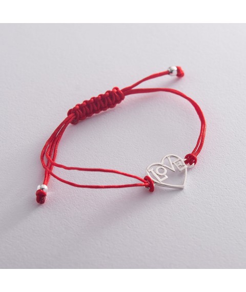 Bracelet with red thread "Love" 141111 Onyx 19.5