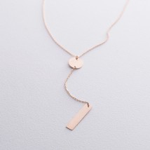 Necklace for engraving in red gold kol01572 Onix 43