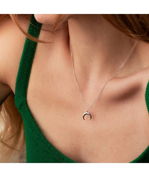 Necklace "Lunnitsa" in white gold count02063 Onyx 45