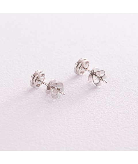Gold earrings - studs with diamonds sb0415cha Onyx