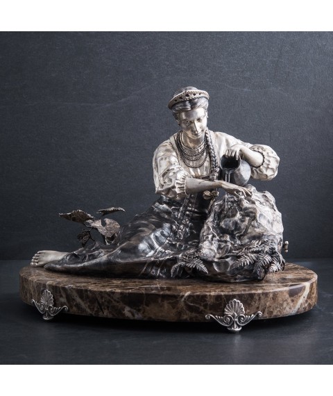 Handmade silver fountain figure "Young lady with a jug" ser00100 Onix