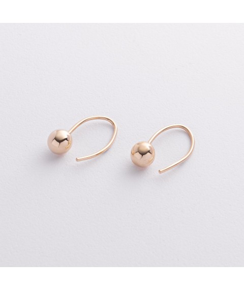 Серьги "Kendall" с шариками (желтое золото) с09340 Онікс