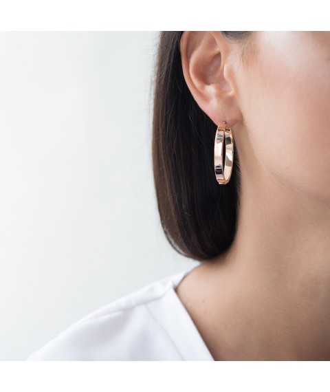 Gold hoop earrings 3.2 cm s04878 Onyx