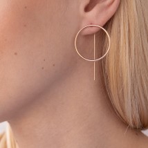 Earrings "Geometry" in red gold s07882 Onyx