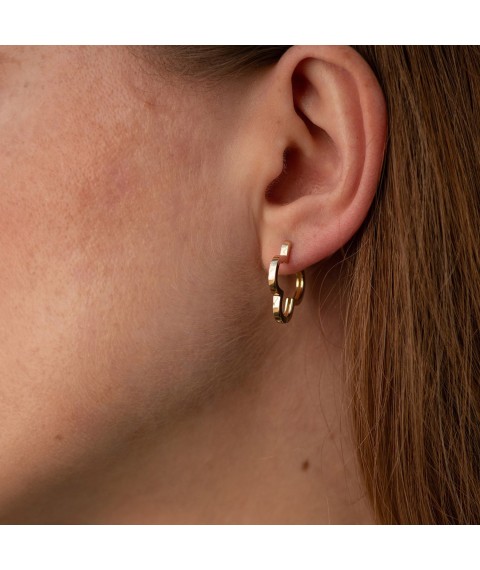 Earrings "Clover" in yellow gold s06936 Onyx