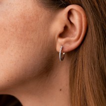 Gold earrings - rings with diamonds sb0541cha Onyx