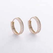 Earrings - rings in yellow gold (cubic zirconia) s08712 Onyx