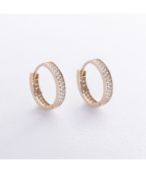 Earrings - rings in yellow gold (cubic zirconia) s08712 Onyx