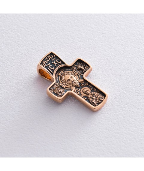 Золотой православный крест с чернением п02573 Онікс
