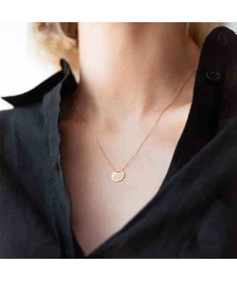 Necklace "Coin" in yellow gold (engraving possible) count01700 Onix 42