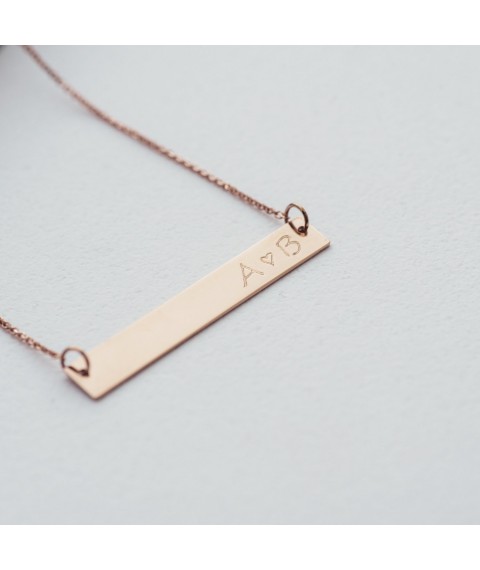 Gold necklace for engraving "Love Actually" kol01368l Onyx 40