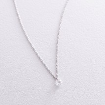Necklace in white gold with one cubic zirconia col01814 Onix 40