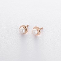 Stud earrings (cult. fresh pearls) s02599 Onyx