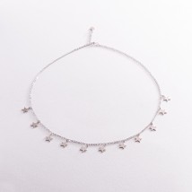 Silver necklace "Stars" 181199 Onyx 48