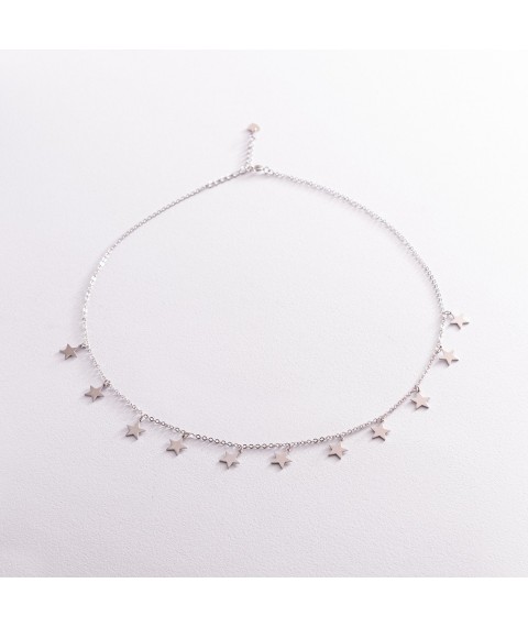 Silver necklace "Stars" 181199 Onyx 43
