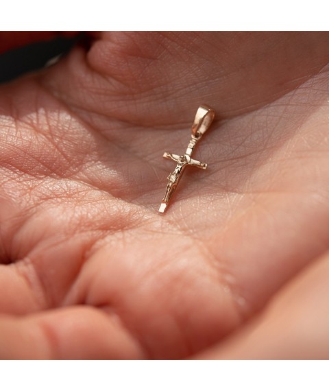Cross with crucifix in red gold p03802 Onyx
