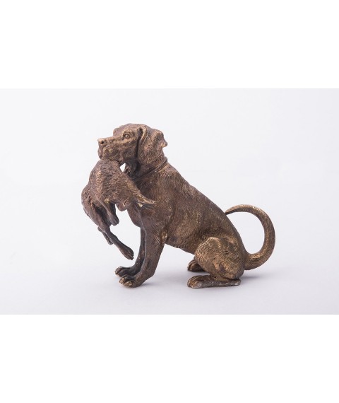 Handmade bronze figure "Hunting dog" ser00020 Onix