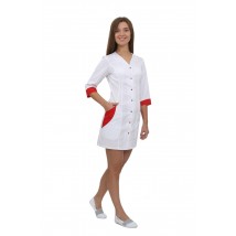 Medizinisches Kleid Ibiza Weiß-Rot