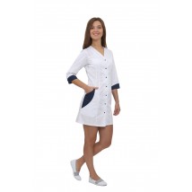 Medizinisches Kleid Ibiza Weiß-Marine / Blau