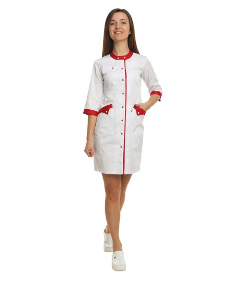 Medical gown Montana White-red