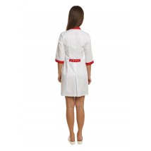 Medical gown Montana White-red