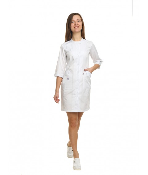 Medical gown Montana White-embroidery/teeth