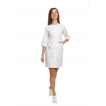 Medizinisches Kleid Montana Weiße Stickerei / Eule