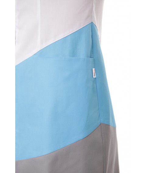 Medical gown Prague White-blue-light/gray