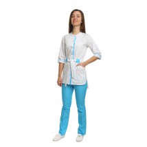 Медицинский костюм Дели Белый-голубой