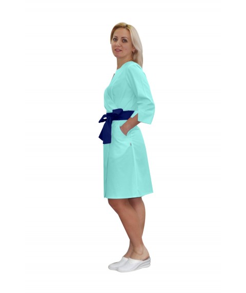 Medical gown Verona Mint-dark/blue