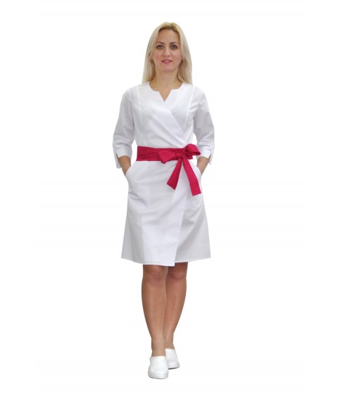 Medical gown Verona White-raspberry
