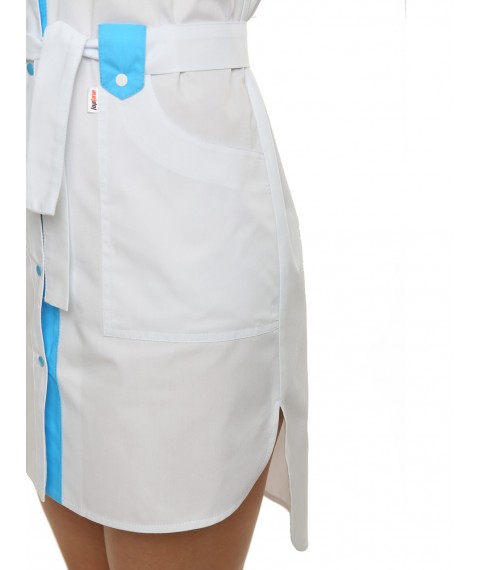 Medizinisches Kleid Delhi Weiß-Blau
