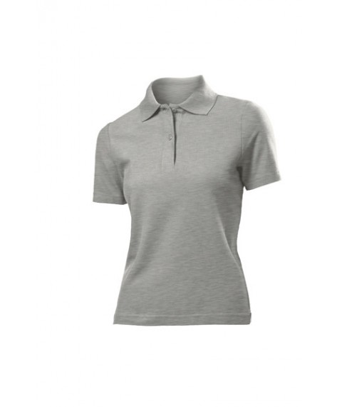 Women's polo shirt White Gray/melange