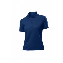 Damen Poloshirt Weiß Marine / Blau