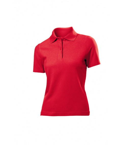 Women's polo shirt White Red