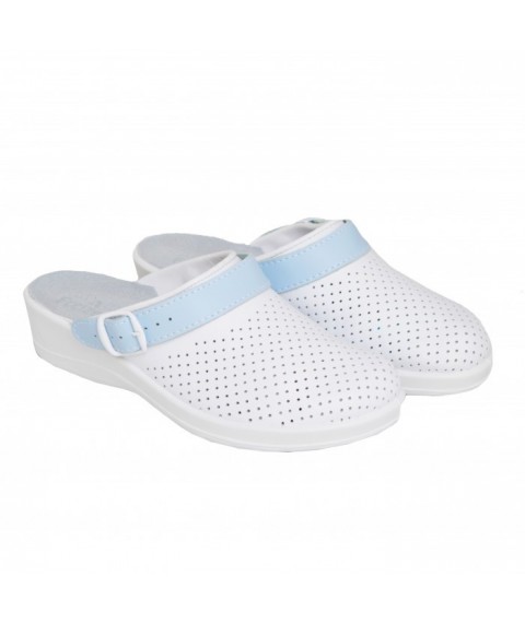 Medical shoes Clogs Lera White/blue strap