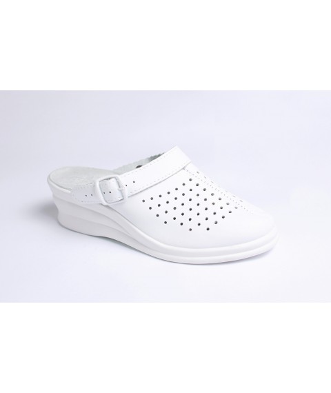 Medical shoes Clogs Lena/belt White/strap/seam