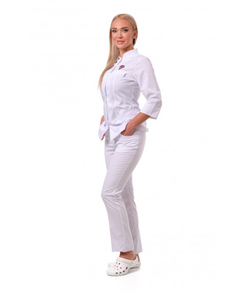 Medical suit Beijing White-embroidery/ruby