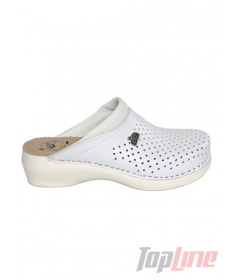 Medical women's slippers Clog Leon PU100 White