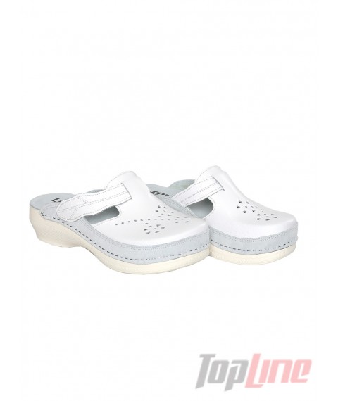 Medical women's slippers Clog Leon PU156 White