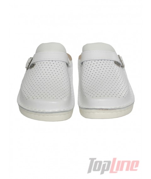 Medical men's slippers Clog Leon V202M White