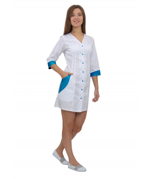 Medical gown Ibiza White-blue