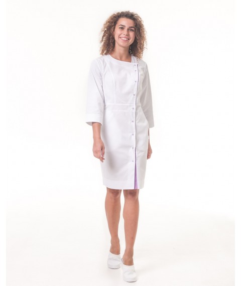Medizinisches Kleid Paris Weiß-Lavendel