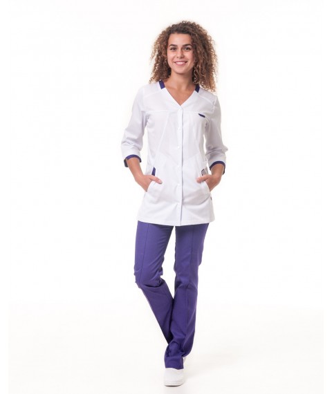 Medical suit Antalya 3/4 White-purple