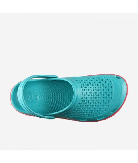 Women's medical clogs LINDO 6415 Turquoise-coral