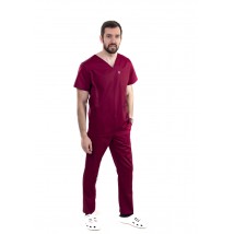 Медицинский костюм Мадрид Бордовый