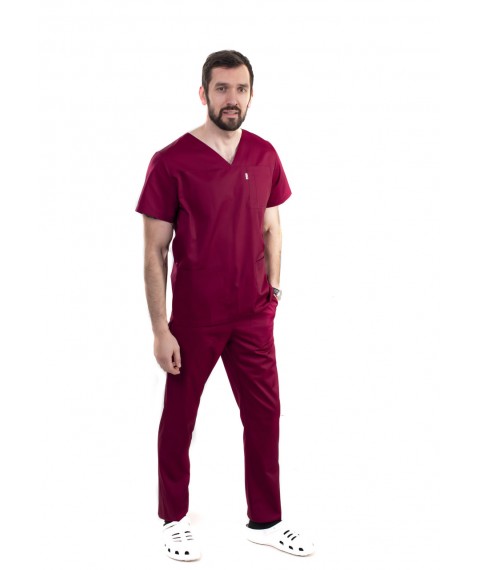 Медицинский костюм Мадрид Бордовый