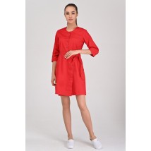 Women's medical gown California Red/Dark gray stitching, 3/4 42