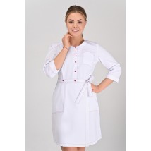 Women's medical gown California White/Red stitching, 3/4 66