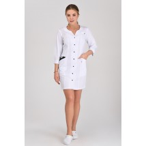 Women's medical gown Varna White/Black, 3/4 42